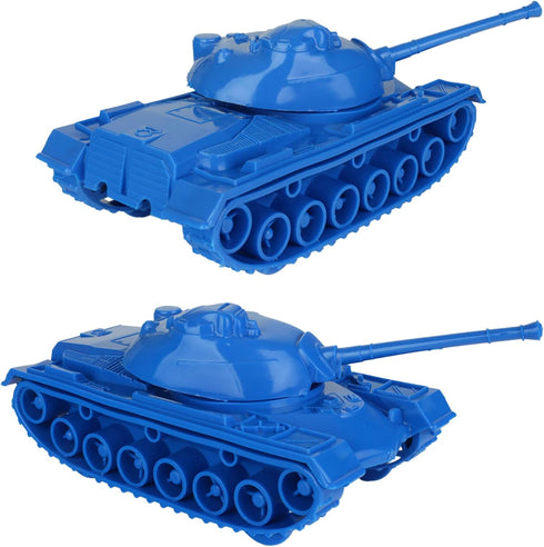 TimMee Toy Tanks for Plastic Army Men, Blue WW2 3pc, Made in USA