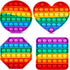 Multipurpose Go 4 Pack 4 Multipurpose Rainbow Pop it Fidget Toy, Bubble Sensory Toy for Kids and Adults, Stress