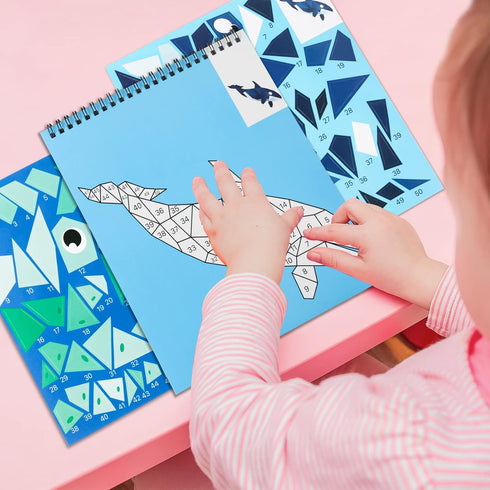 Ocean Sticker Book Crafts for Kids Age 4-8, Stickers for Birthday and Easter Party Favor Gift, Educational Toy