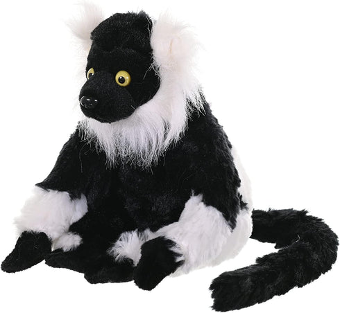8 inches, Wild Republic Black and White Lemur, Cuddlekins Mini, Stuffed Animal, Gift for Kids, Plush Toy, Fill is Spun