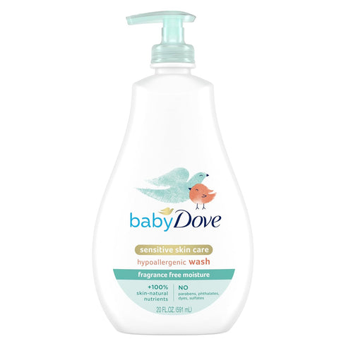 Baby Dove Sensitive Skin Care Baby Wash, 20 oz, Moisture Fragrance Free and Hypoallergenic