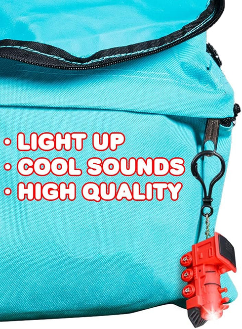 Backpack Set 3, ArtCreativity Light-Up Train Clips with LEDs and Sounds, of Fun Bag Accessories for Kids and Adults