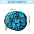 YETTASBIN Blue Butterfly Portable Pacifier Holder Case with Metal Hook Buckle & Zipper for Diaper Bag and Stroller