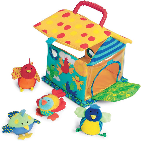 Manhattan Toy Put and Peek Birdhouse Soft Activity Toy, 7.5 x 7.5 x 9 Inches