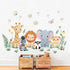 Quinspir Cartoon Wall Stickers Jungle Animals Wall Decals for Kids Bedroom Nursery & Play Room Baby Room Decor