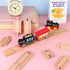 Warmshine 20 Set Pcs Straight Wooden Tracks Expansion Wood Train Track Pieces Connectors Adapters Male Male Female