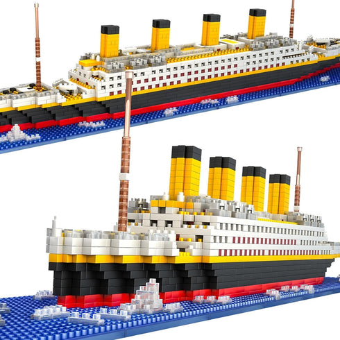 Titanic Ship Model Building Block Set, 3D Puzzle DIY Educational Toys, Mini Bricks Toy Micro Blocks, 1860PCS Gift