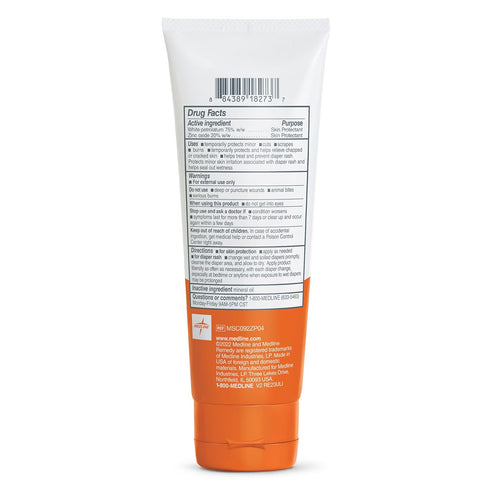 (4 oz Medline Remedy Essentials Zinc Oxide Skin Protectant Paste Tube), Unscented, Barrier, Incontinence Cream, Diaper