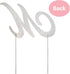 Letter M Cake Topper - Premium Silver Metal M Monogram Wedding or Anniversary Party Decoration, Sparkly Rhinestone