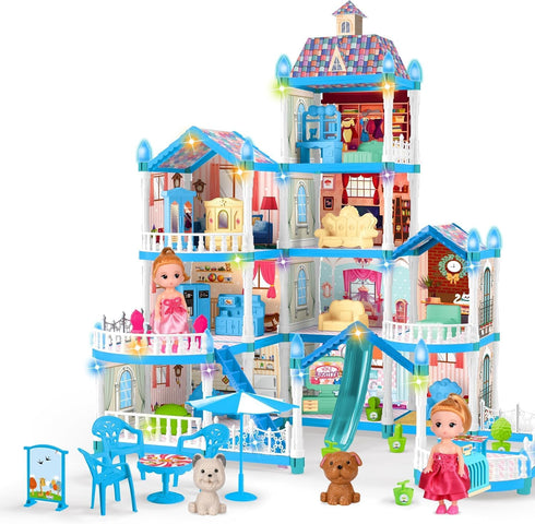 OCTERIC Girls,13 2 3 4 5 6 7 8 9 10 OCRETIC Doll House for Rooms Dollhouse with Dolls, Lights, Figure