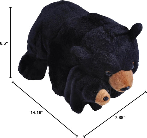 15" Wild Republic Mom & Baby Black Bear Plush, Stuffed Animal, Plush Toy, Gifts for Kids