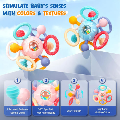 CAHILON 0-6 6-12 Easter Baby Teething Toys for Months, BPA Free Food Grade Silicone Teether, Infant Sensory Chew