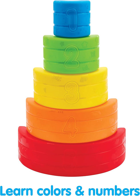Kidoozie Musical Stack & Learn Rainbow, Stacking Activity Toy for Infants & Toddlers 6-24M, Lights & Sounds