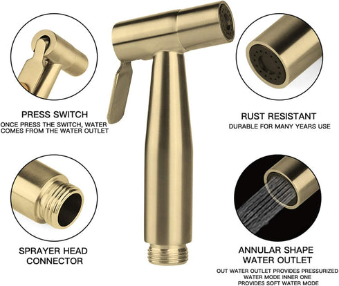 XKHLQLPEF Bidet Sprayer for Toilet, Handheld Bidet Toilet Attachment Sprayer, Bathroom Sprayer Kit, Stainless Steel