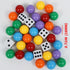 Large Size18MM 30 Wahoo Board Game Replacement Marbles 5 Each of 6 Colors 6 Dice and a Play Bag for Aggravation Wahoo Board Game