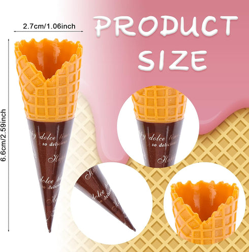 Haiabei 30 Pcs Mini Realistic Artificial Ice Cream Cone Adorable Ice Cream Cone Pretend Play Food Dollhouse
