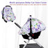 Car Seat Cover Baby Girl, Warm Winter Carseat Cover for Baby, Purple Floral Infant Car Seat Canopy with Peep Window