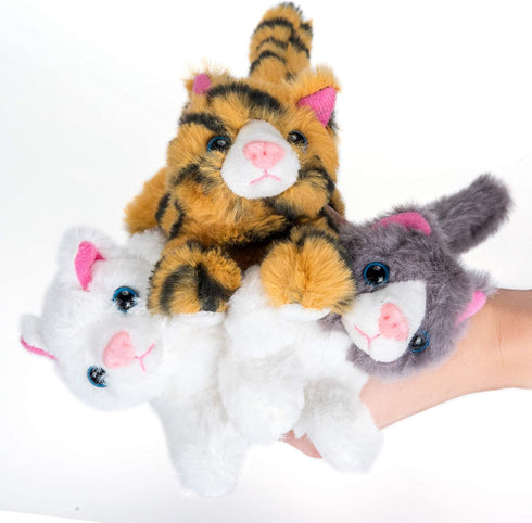 PASSIONFRUIT Plush Stuffed Toy Cat Set – Set of 6 Toys for Kids – 6 Inches Long – Soft & Vibrant Colors