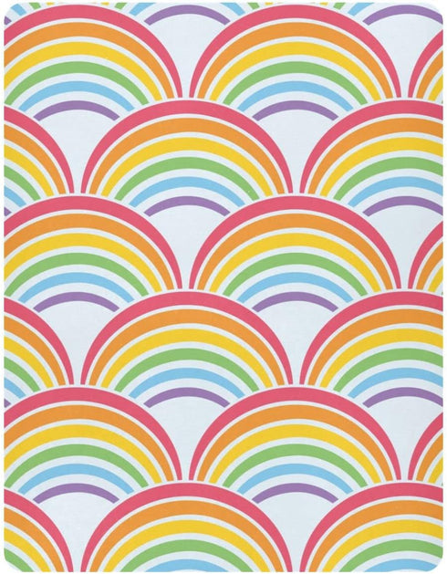 KICPOAY 39 27 Fitted Crib Sheets Colorful Rainbow Stretchy Portable Playard Sheets for Baby Toddler, Breathable Soft