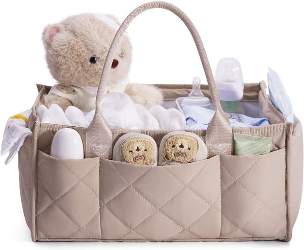 CEI-CEI Baby Diaper Caddy Organizer with Handle, Large Portable Nursery Storage Basket