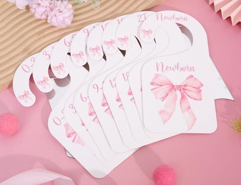 UOAOU Closet Closet Closet 24 Bow Nursery Dividers - Bow Baby Shower,Girl Dividers,Baby Girl Organizer with Bow,Newborn