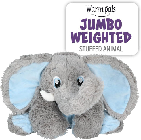 1i4 Group Jumbo Weighted Hugs by Warm Pals – Elephant – 4lbs – Cozy Microwavable Plush Toy