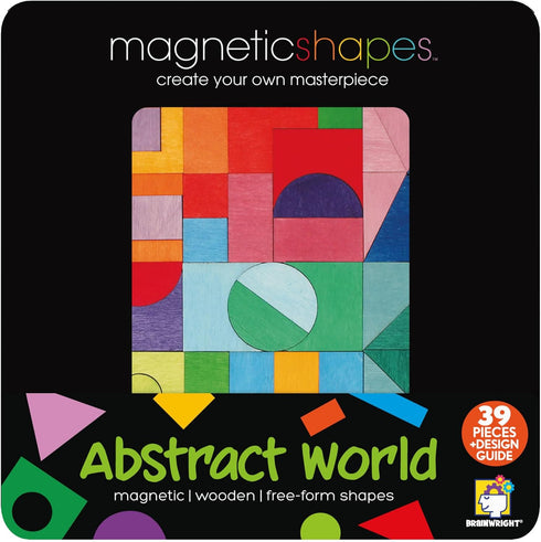 Brainwright – Magnetic Shapes - Magnetic Wooden Free-Form Shapes Puzzle for Ages 8 and Up, Travel Fun
