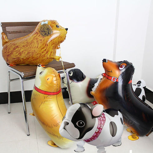 6pcs Walking Animal Balloons Pet Dog Balloons - Kids Birthday Party Supplies, Animal Theme Decorations