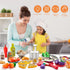 52pc Playset Set Kidsciety Pretend Play Accessories - Kids Kitchen with Play Food, Stainless Steel Cookware, Toys Pots
