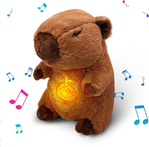 Capybara Breathing Stuffed Animal, Anxiety Relief Capybara Sleeping Plush with Realistic Breathing