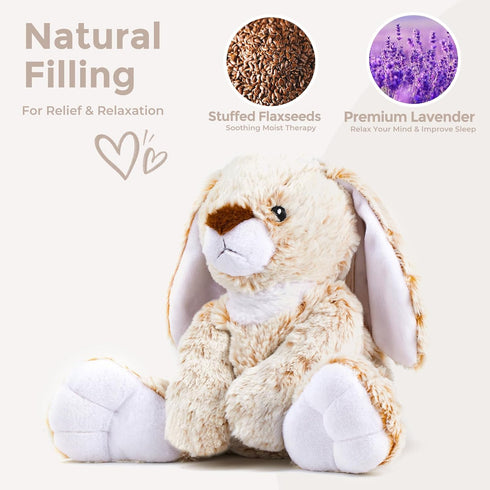 LURKOMEMO Bunny Microwavable Weighted Stuffed Animals,Heating Pad Animal for Period Cramps&Pain,Lavender Scented