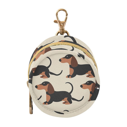 YETTASBIN Dachshund Dog Portable Pacifier Holder Case with Metal Hook Buckle & Zipper