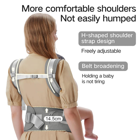YEMKEZO 4-in-1 0-36 Baby Carrier Newborn to Toddler with Hip Seat, Multifunction Baby Hip, Ergonomic Infant Carrier