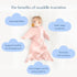 (6-12 SleepingBaby Bamboo Zipadee-Zip Transition Swaddle - EverSoft Starfish Design Breathable Wearable Blanket