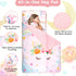 Toddler Nap Mat with Removable Pillow and Soft Dot Minky Blanket, Extra Large Unicorn Napping Mats for Kids