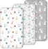 Nap Mat Sheet 47"x24", 3 Pack Dinosaur Baby Crib Sheets Fitted Elastic