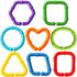 RAINBOW TOYFROG Baby Links Rings, 35 Geometric Linking Chains for Teething and Sensory Development, Infant Toys
