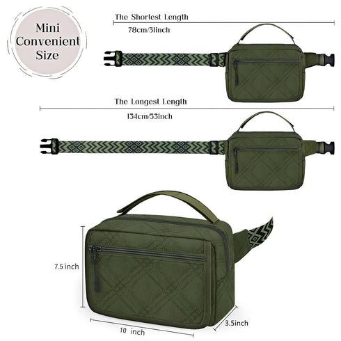 FannyPack Small Diaper Bag with Portable Changing Pad, Mini Crossbody Diaper with Wipes Pocket, Women Waist Bag