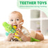 Baby Musical Crocodile Toys, Stuffed Animal Activity Soft Toys with Teether for Tummy Time, 0-12 Months (Green)