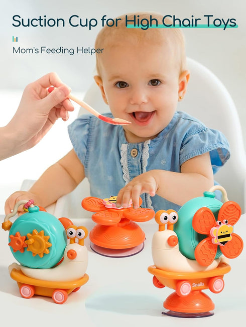 taotaotoys 5-in-1 1-3 6-12-18 High Chair Toy with Suction Cups Spinner Montessori Toys for Toddler Year Old-Fine Motor