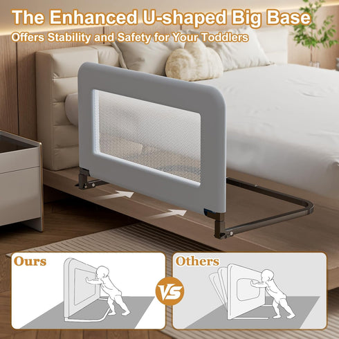 Toddler Bed Guard Rail for Baby - Sturdy Metal Safety Rail for Twin, Crib, Queen, Bunk, Full Side Beds - Kids Guardrail