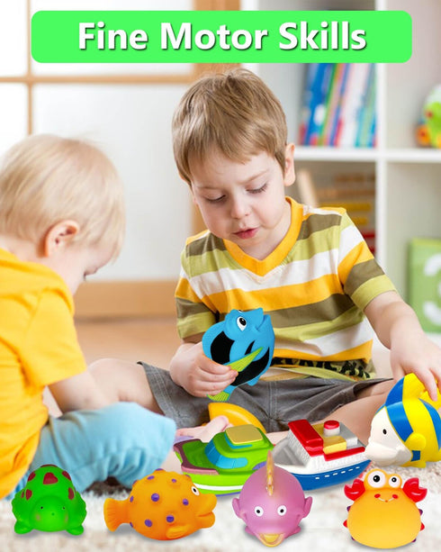 1-3 1 2 3 6-12 Bath Toys for Kids Ages - Christmas Stocking Stuffers - Birthday Gifts for Year Old Boys Girls Mold Free