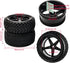 JIUWU 1:10 Scale Off Road RC Buggy Front Wheels and Tyres x4 Black 5 Spoke for HSP