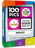 100 PICS Riddles Travel Game - Guess 100 Riddles Flash Cards with Slide Reveal Case for All Ages