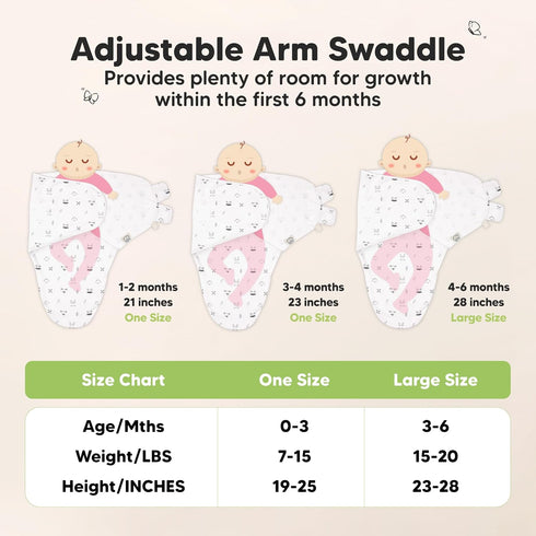 3-Pack 0-3 0-3 KeaBabies Organic Swaddles for Newborns Girls, Boys with Hats - Soft Cotton Baby Sleep Sacks Months
