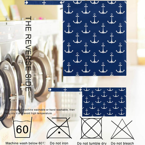visesunny 2Pcs Classic Anchor Dark Blue Wet Bag with Zippered Pockets Washable Reusable Roomy