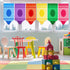 Cosblank 8 8 (24 12inches) Pcs Rainbow Curtains - Cartoon Crayon & Pencil Design, Colorful & Cute, Colors x - Perfect