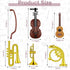 24 Pieces Dollhouse Miniature Musical Instruments Set, Violin, Piano, Trumpet, Saxophone, Electric Guitar (Black Piano)