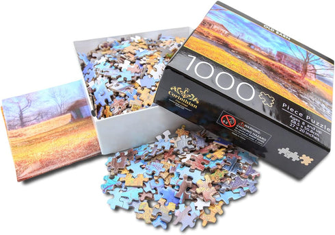 Old Barn Puzzle Jigsaw Puzzles 1000 Pieces for Adults Scenic Country Farm Landscape Puzzle for Family Fun