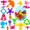 Qurylio Suction Bath Toys for Kids, 33 Pcs Silicone Bathtub Suction Cup Toys,